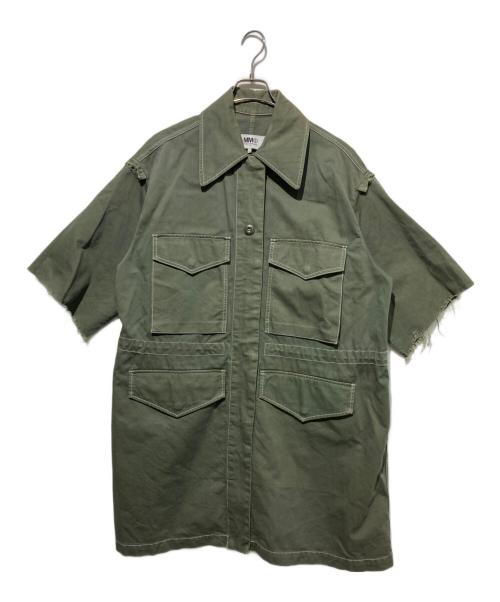 MM6 Maison Margiela（エムエムシックスメゾンマルジェラ）MM6 Maison Margiela (エムエムシックスメゾンマルジェラ) Oversized Military Style Short Sleeve Dress Coat オリーブ サイズ:42の古着・服飾アイテム