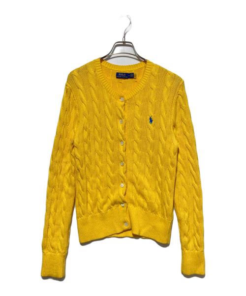 POLO RALPH LAUREN（ポロ・ラルフローレン）POLO RALPH LAUREN (ポロ・ラルフローレン) ケーブルニットカーディガン イエロー サイズ:Mの古着・服飾アイテム