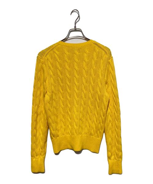 POLO RALPH LAUREN（ポロ・ラルフローレン）POLO RALPH LAUREN (ポロ・ラルフローレン) ケーブルニットカーディガン イエロー サイズ:Mの古着・服飾アイテム