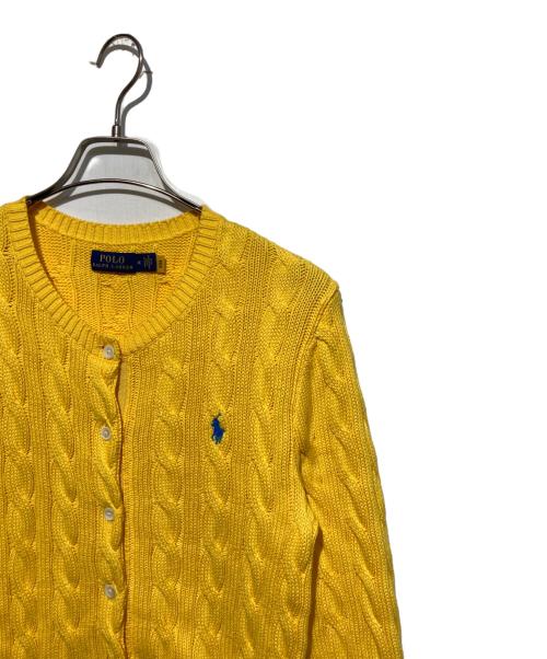 POLO RALPH LAUREN（ポロ・ラルフローレン）POLO RALPH LAUREN (ポロ・ラルフローレン) ケーブルニットカーディガン イエロー サイズ:Mの古着・服飾アイテム