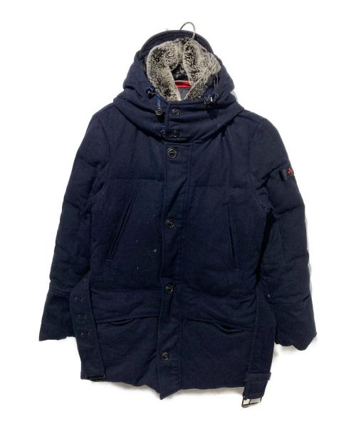 PEUTEREY（ピューテリー）PEUTEREY (ピューテリー) ラビットファー付ダウンジャケット ネイビー サイズ:44の古着・服飾アイテム