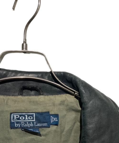 POLO RALPH LAUREN（ポロ・ラルフローレン）POLO RALPH LAUREN (ポロ・ラルフローレン) レザースイングトップ ブラック サイズ:XLの古着・服飾アイテム