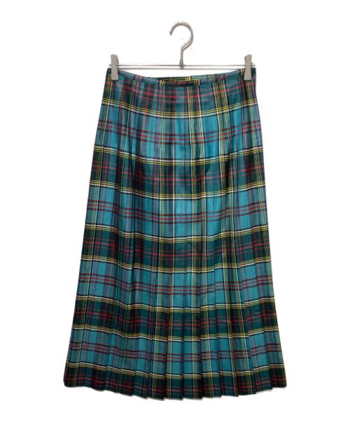 ticca（ティッカ）TICCA (ティッカ) チェックプリーツラップスカート グリーンの古着・服飾アイテム