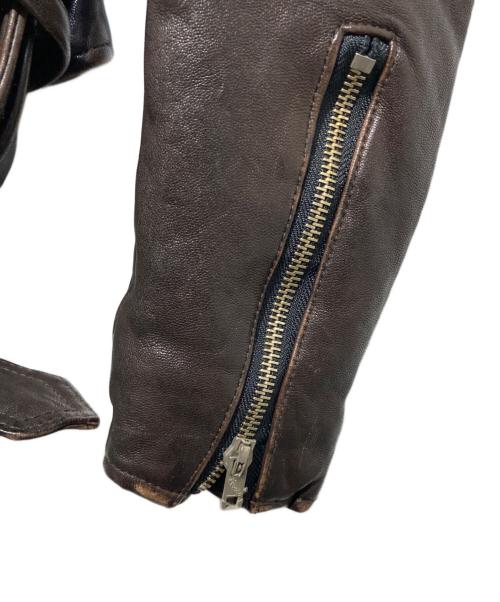 MIHARA YASUHIRO（ミハラヤスヒロ）MIHARA YASUHIRO (ミハラヤスヒロ) ベルテッドライダースジャケット ブラウン サイズ:36の古着・服飾アイテム