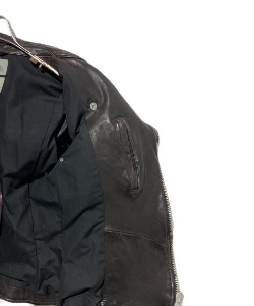 MIHARA YASUHIRO（ミハラヤスヒロ）MIHARA YASUHIRO (ミハラヤスヒロ) ベルテッドライダースジャケット ブラウン サイズ:36の古着・服飾アイテム