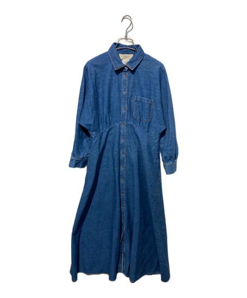 WEEKEND Max Mara（ウィークエンド マックスマーラ）Weekend Max Mara (ウィークエンド マックスマーラ) ボリュームスリーブデニムシャツワンピース ブルー サイズ:42の古着・服飾アイテム
