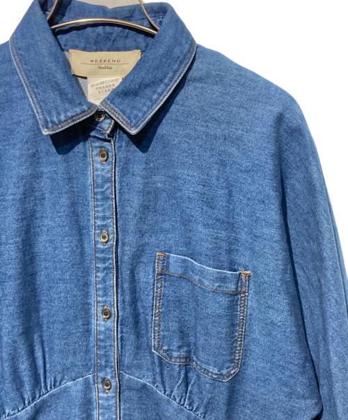 WEEKEND Max Mara（ウィークエンド マックスマーラ）Weekend Max Mara (ウィークエンド マックスマーラ) ボリュームスリーブデニムシャツワンピース ブルー サイズ:42の古着・服飾アイテム