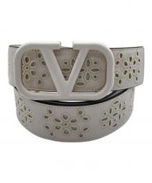 VALENTINO GARAVANI（ヴァレンティノ・ガラヴァーニ）の古着「ロゴバックルベルト」｜ホワイト