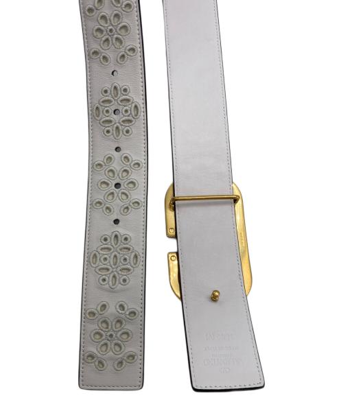 VALENTINO GARAVANI（ヴァレンティノ・ガラヴァーニ）VALENTINO GARAVANI (ヴァレンティノ・ガラヴァーニ) ロゴバックルベルト ホワイト サイズ:75/30の古着・服飾アイテム