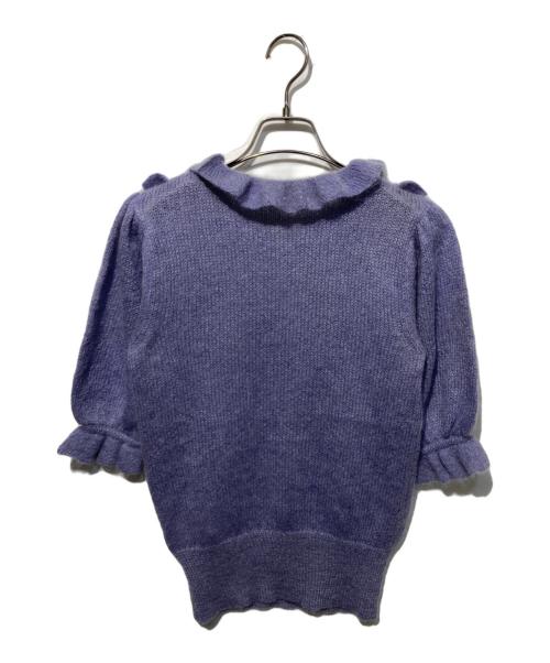 RED VALENTINO（レッドヴァレンティノ）RED VALENTINO (レッドヴァレンティノ) フリルデザインニット パープル サイズ:Ｓの古着・服飾アイテム