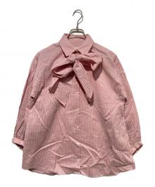 WEEKEND Max Mara（ウィークエンド マックスマーラ）の古着「シルクブレンドストライプシャツ」｜ピンク