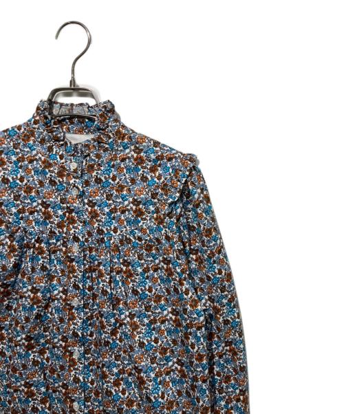 WEEKEND Max Mara（ウィークエンド マックスマーラ）Weekend Max Mara (ウィークエンド マックスマーラ) リバティプリントブラウス ブルー×ブラウン サイズ:40の古着・服飾アイテム