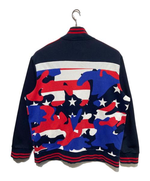 POLO RALPH LAUREN（ポロ・ラルフローレン）POLO RALPH LAUREN (ポロ・ラルフローレン) フロントロゴスウェットトラックジャケット ホワイト×ネイビー サイズ:XXLの古着・服飾アイテム