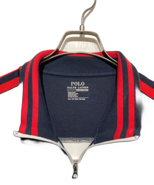 POLO RALPH LAUREN（ポロ・ラルフローレン）POLO RALPH LAUREN (ポロ・ラルフローレン) フロントロゴスウェットトラックジャケット ホワイト×ネイビー サイズ:XXLの古着・服飾アイテム