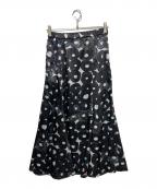 HERALBONYヘラルボニー）の古着「サテンスカート 「無題(丸)」」｜ブラック