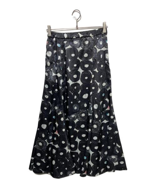 HERALBONY（ヘラルボニー）HERALBONY (ヘラルボニー) サテンスカート 「無題(丸)」 ブラック サイズ:Sの古着・服飾アイテム