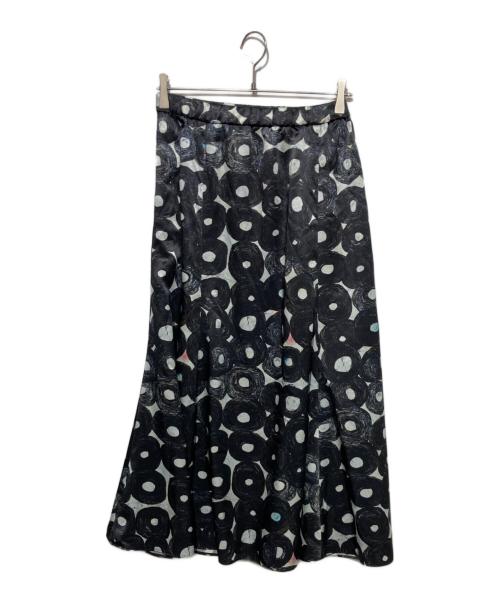 HERALBONY（ヘラルボニー）HERALBONY (ヘラルボニー) サテンスカート 「無題(丸)」 ブラック サイズ:Sの古着・服飾アイテム