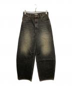 STUDIOUSステュディオス）の古着「Damaged Barrel Leg Jeans」｜ブラック