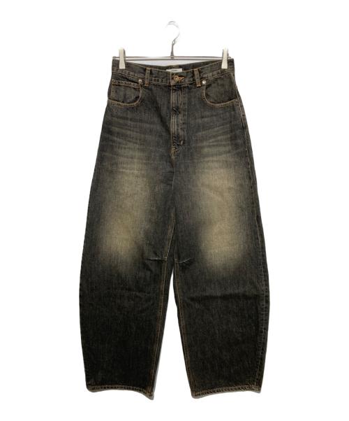 STUDIOUS（ステュディオス）STUDIOUS (ステュディオス) Damaged Barrel Leg Jeans ブラック サイズ:3の古着・服飾アイテム