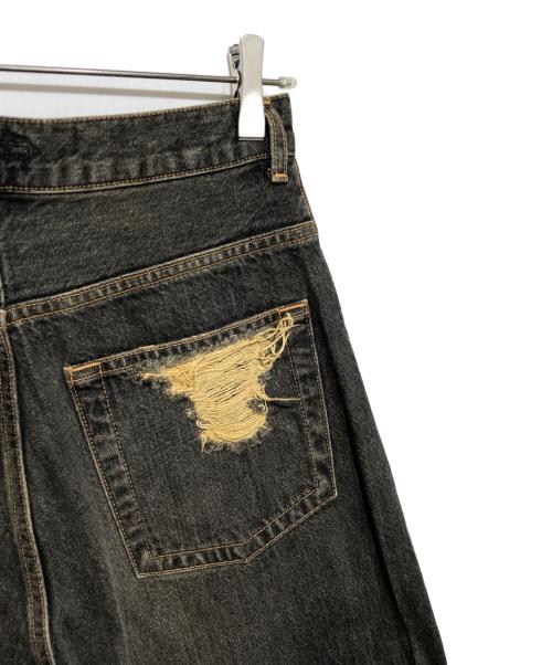 STUDIOUS（ステュディオス）STUDIOUS (ステュディオス) Damaged Barrel Leg Jeans ブラック サイズ:3の古着・服飾アイテム
