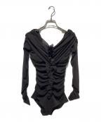 FETICOフェティコ）の古着「TULLE FRILLED BODYSUIT」｜ブラウン