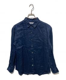 FRAMeWORK（フレームワーク）の古着「フレンチリネンレギュラーカラーシャツ」｜ネイビー