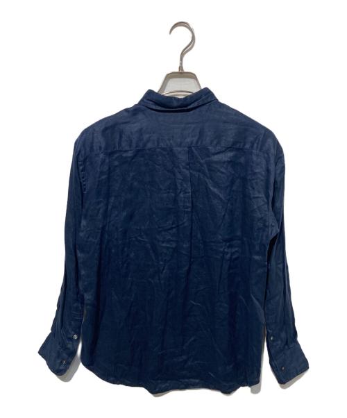 FRAMeWORK（フレームワーク）FRAMeWORK (フレームワーク) フレンチリネンレギュラーカラーシャツ ネイビー サイズ:Freeの古着・服飾アイテム