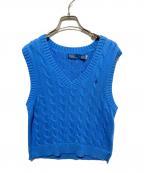 POLO RALPH LAURENポロ・ラルフローレン）の古着「ケーブルニットベスト」｜ブルー