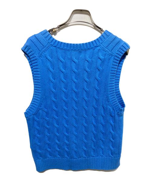 POLO RALPH LAUREN（ポロ・ラルフローレン）POLO RALPH LAUREN (ポロ・ラルフローレン) ケーブルニットベスト ブルー サイズ:Mの古着・服飾アイテム