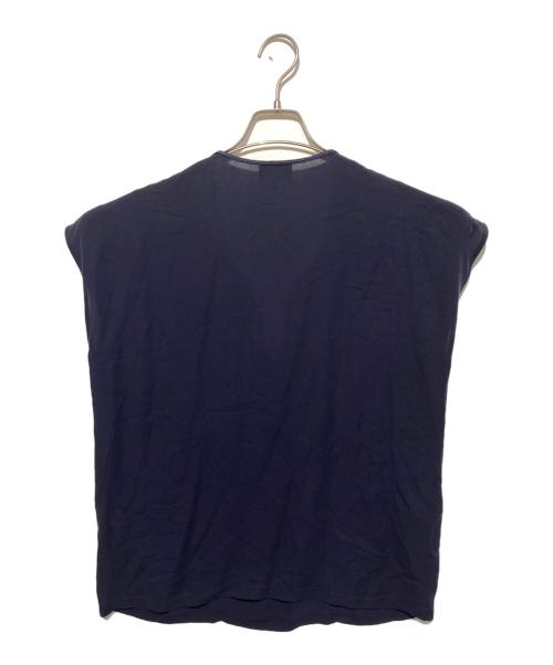 GIORGIO ARMANI（ジョルジョアルマーニ）GIORGIO ARMANI (ジョルジョアルマーニ) シルクジョーゼット ブラウス ネイビー サイズ:46の古着・服飾アイテム