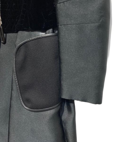 GIORGIO ARMANI（ジョルジョアルマーニ）GIORGIO ARMANI (ジョルジョアルマーニ) ベロア切替ジップアップコート ブラック サイズ:38の古着・服飾アイテム