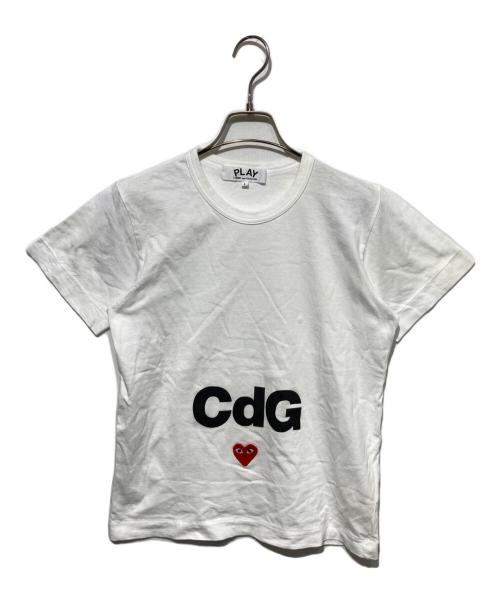 PLAY COMME des GARCONS（プレイコムデギャルソン）PLAY COMME des GARCONS (プレイコムデギャルソン) CDG (シーディージー) ハートロゴプリントTシャツ ホワイト サイズ:Lの古着・服飾アイテム