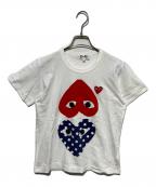 PLAY COMME des GARCONSプレイコムデギャルソン）の古着「ハートプリントTシャツ」｜ホワイト