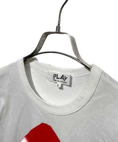 PLAY COMME des GARCONS（プレイコムデギャルソン）PLAY COMME des GARCONS (プレイコムデギャルソン) ハートプリントTシャツ ホワイト サイズ:Lの古着・服飾アイテム