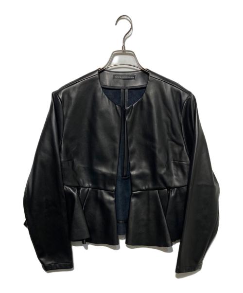 TSURU by MARIKO OIKAWA（ツルバイマリコオイカワ）Tsuru by Mariko Oikawa (ツルバイマリコオイカワ) Demi ペプラムエコレザージャケット ブラック サイズ:FREEの古着・服飾アイテム