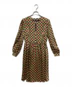 Kate Spadeケイトスペード）の古着「パールボタンギャザースリーブドレス」｜マルチカラー