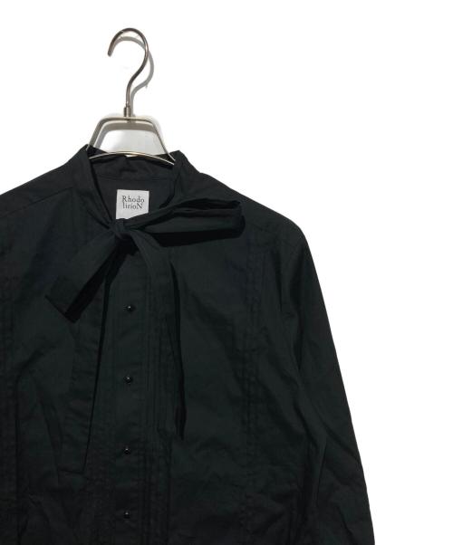 RHODOLIRION（ロドリリオン）RhodolirioN (ロドリリオン) Ribbon Tie Blouse - Solid＆Leopard ブラック サイズ:1 未使用品の古着・服飾アイテム