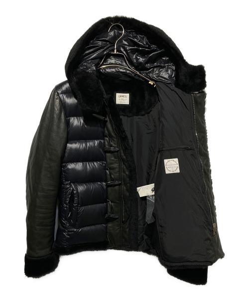 EMMETI（エンメティ）EMMETI (エンメティ) FERNANDO ムートン切替ダウンジャケット ブラック サイズ:48の古着・服飾アイテム