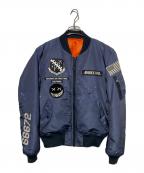 AVIREX×roargunsアヴィレックス×ロアーガンズ）の古着「二丁拳銃MA1フライトジャケット」｜ネイビー