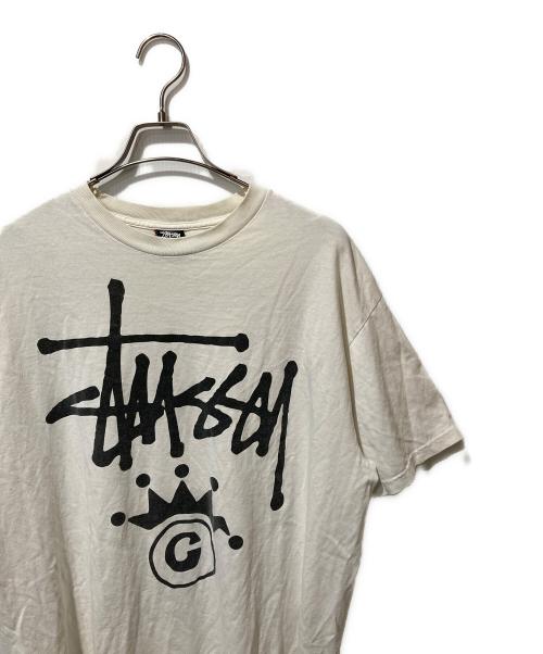 stussy（ステューシー）stussy (ステューシー) オールドプリントTシャツ ホワイト サイズ:Lの古着・服飾アイテム