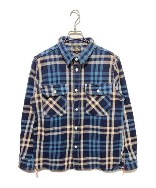 EIGHT G（エイトジー）EIGHT G (エイトジー) ネルシャツ ブルー サイズ:XLの古着・服飾アイテム