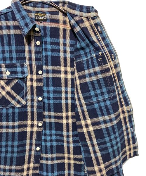 EIGHT G（エイトジー）EIGHT G (エイトジー) ネルシャツ ブルー サイズ:XLの古着・服飾アイテム