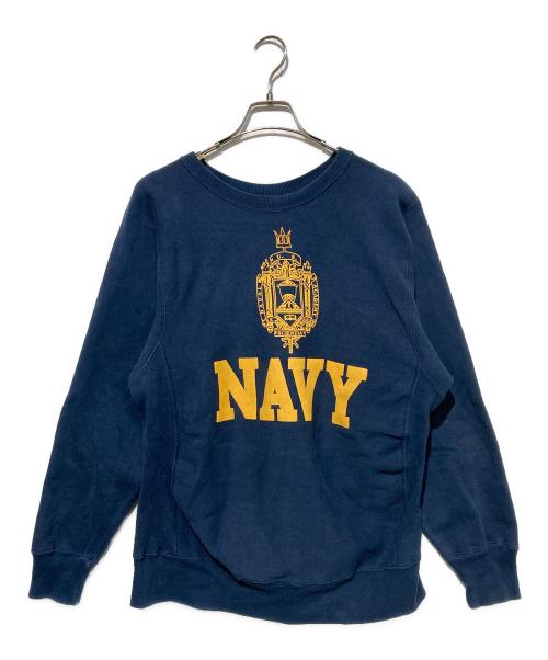 WAREHOUSE（ウエアハウス）WAREHOUSE (ウエアハウス) 483 NAVY プリントスウェット ネイビー サイズ:Lの古着・服飾アイテム
