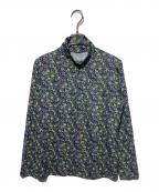 Leilianレリアン）の古着「フラワープリントパワーネットカットソー」｜グリーン