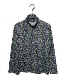 Leilian（レリアン）の古着「フラワープリントパワーネットカットソー」｜グリーン