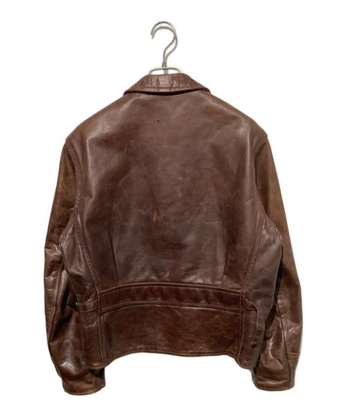 Aero LEATHER（エアロレザー）Aero LEATHER (エアロレザー) HALF BELT シープレザージャケット ブラウン サイズ:38の古着・服飾アイテム