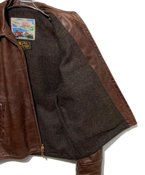 Aero LEATHER（エアロレザー）Aero LEATHER (エアロレザー) HALF BELT シープレザージャケット ブラウン サイズ:38の古着・服飾アイテム