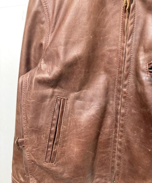 Aero LEATHER（エアロレザー）Aero LEATHER (エアロレザー) HALF BELT シープレザージャケット ブラウン サイズ:38の古着・服飾アイテム