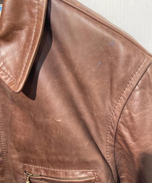 Aero LEATHER（エアロレザー）Aero LEATHER (エアロレザー) HALF BELT シープレザージャケット ブラウン サイズ:38の古着・服飾アイテム