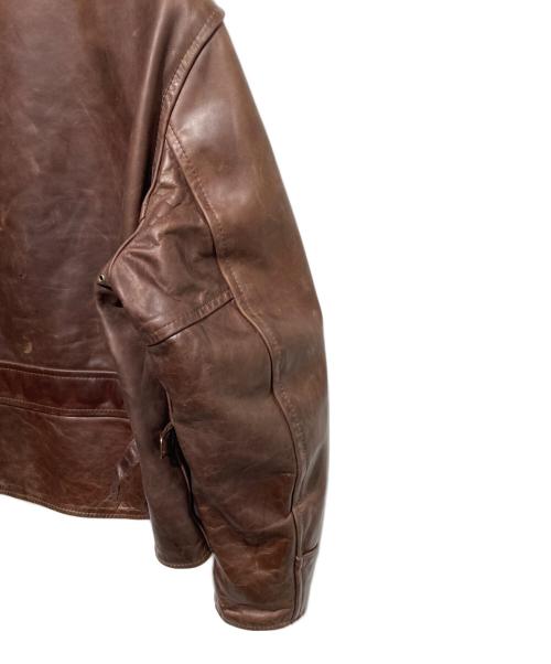 Aero LEATHER（エアロレザー）Aero LEATHER (エアロレザー) HALF BELT シープレザージャケット ブラウン サイズ:38の古着・服飾アイテム